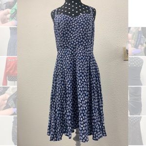 blue and white flower dress
